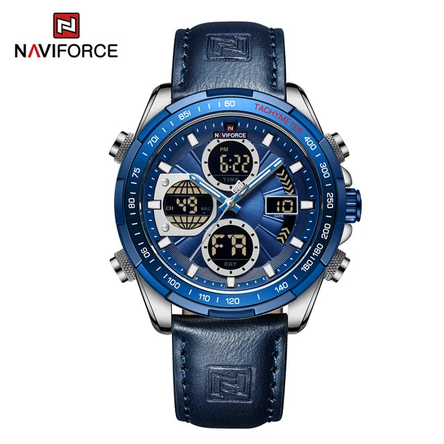 Relógio masculino Navi Force Digital com pulseira em couro